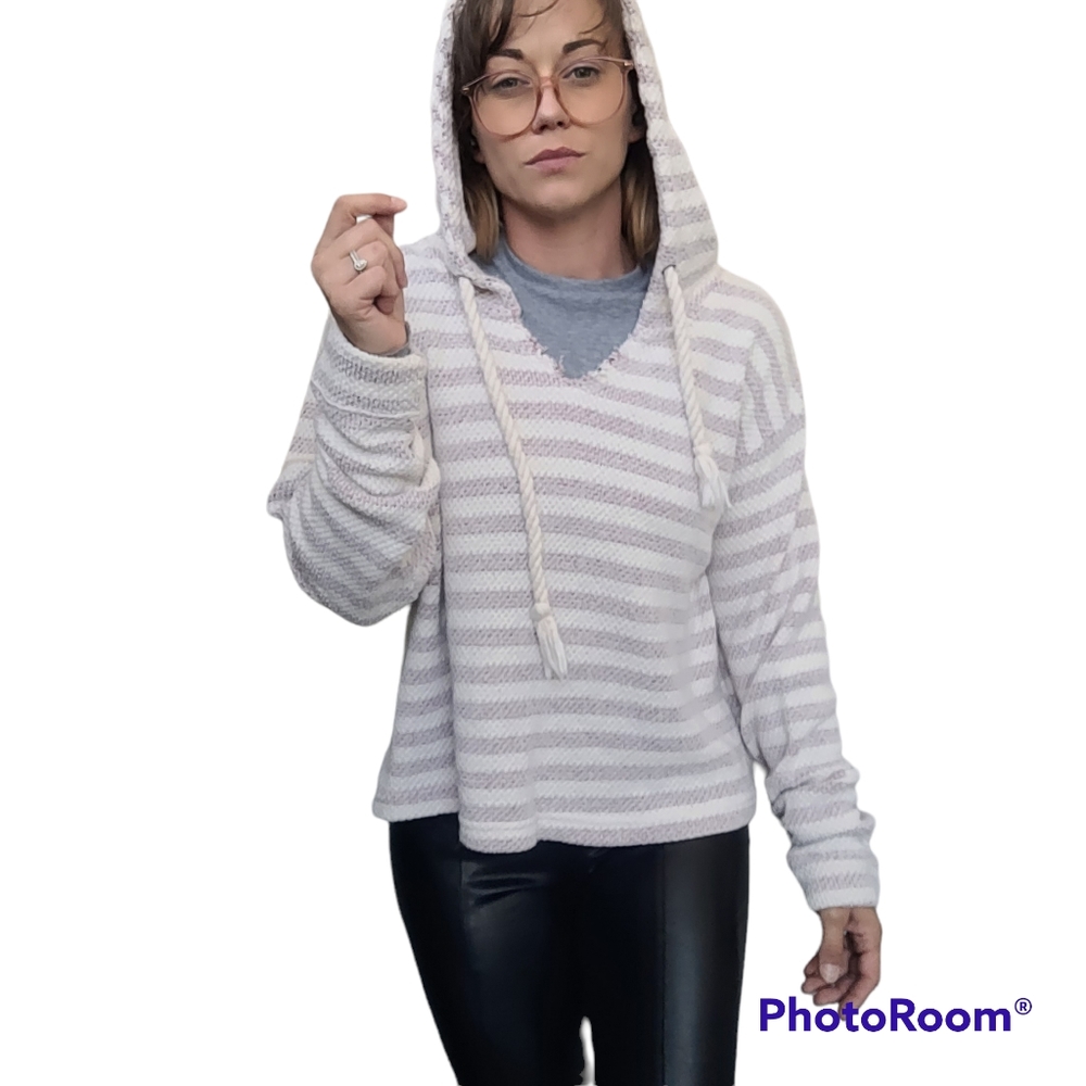 Cozy Coastal Pullover Hoodie Striped